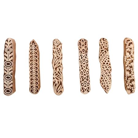 Set of 6 Piece New Mix Wooden Printing Block